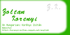 zoltan korenyi business card