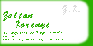 zoltan korenyi business card